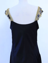 Load image into Gallery viewer, Black Silk &amp; Lace Bias Cut Dress
