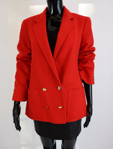 Vintage Tailored Red Wool Blazer